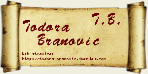 Todora Branović vizit kartica